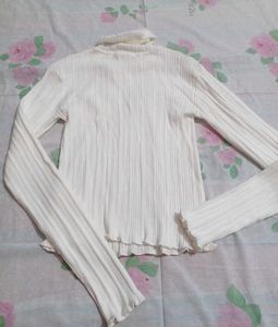 Ribbed Turtleneck Long Sleeve Top