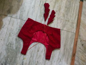 Red Sequined Crop Top &amp; skirt