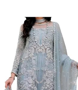 Stunning Grey Embroidered Kurta Set