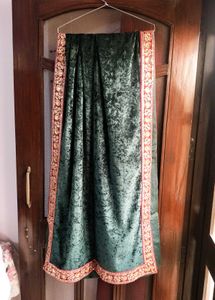 Embroidered Sequinned Lace Velvet Dushala Shawl