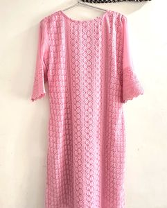 Pink Embroidered Kurta