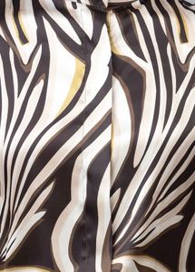 Stylish Zebra Print Band Collar Top