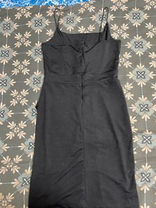 Chic Black Mini Dress with High Slit