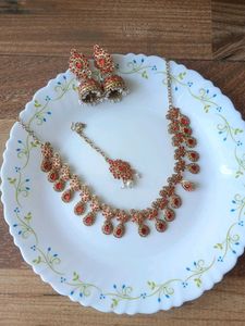 new red color jewelery set