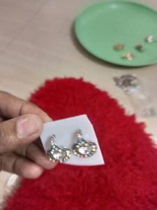Rose Gold &amp; Silver Diamond Earrings