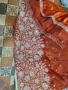 beautiful orange lahenga choli