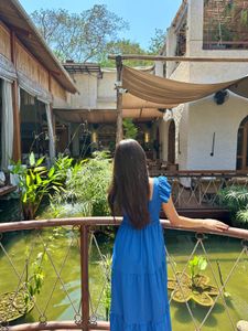 Chic Blue Tiered Maxi Dress