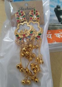 Exquisite Gold Plated Jhumka Earrings Set