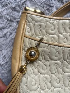 Vintage Beige Monogram Shoulder Bag