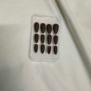 Matte Dark Brown Stiletto Press-On Nails