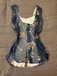 Sheer Floral Print Blouse