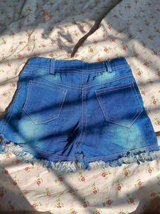 Denim Skirt with Embroidery