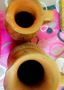 2 Combo Mitti Ke Jugs Vintage Clay Pitcher Set