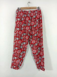 Red Floral Print Kurta Pant (Women's)