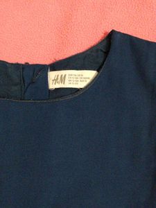 Navy Blue Pleated Hem Dress