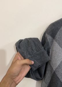 Men's Grey Checkered Polo Shirt