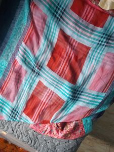 Elegant Pink &amp; Blue Kurta Set with Dupatta