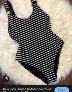 New Look Striped One-Piece Swimsuit