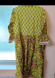 Vibrant Yellow Floral Print Kurta