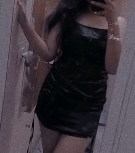 Black Mini Dress (Satin)