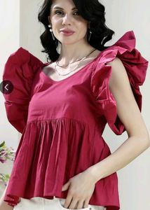 Pretty pink Ruffled Sleeve Top