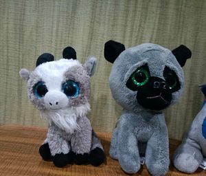 Cute Plush Toy Set - Dragon, Pug, Goat