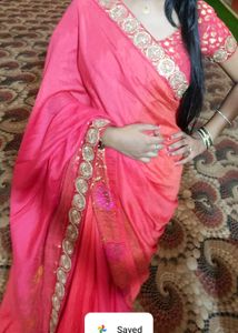 Vibrant Red Saree