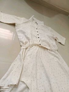 White Polka Dot Midi Dress