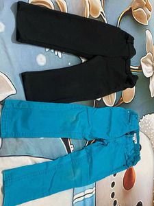 Black and Sky Blue Pants