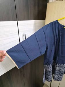 Stylish Blue Kurta with Border Print