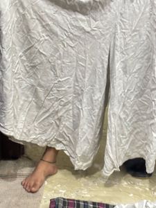Elegant White Linen pant cum skirt