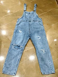 Ripped Baggy Vintage Denim Overalls