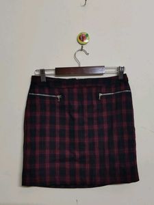 Red Plaid Mini Skirt