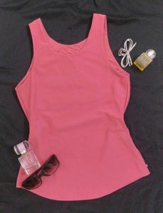 Chic Pink Ribbed sports Top