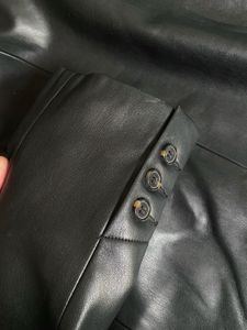 Mango oversize leather jacket