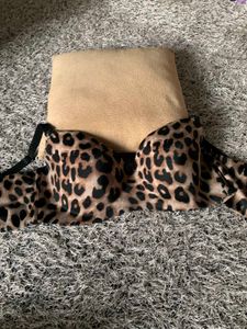Leopard Print Strapless Bra