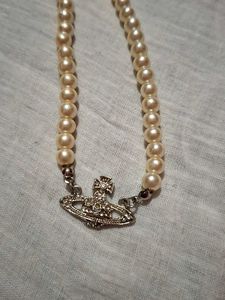 Pearl Choker Necklace with Orb Pendant