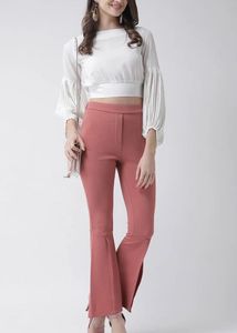 Trendy Pink Bell Bottom Pants