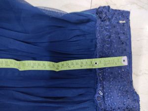 Royal Blue Net Skirt with Sequins