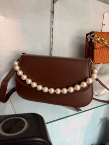 Chic Brown Ruffle Detail Handbag