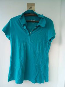 Teal blue Short Sleeve Polo Shirt