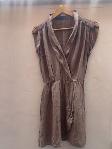Elegant Brown Wrap Dress