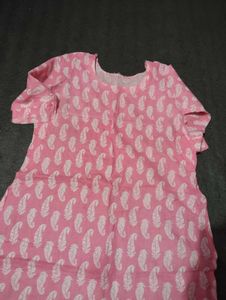 Pink Paisley Print barbie Kurta