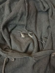 Black Knit Hoodie
