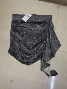 Snakeskin Print Mini Skirt