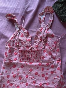 Pink Floral Mini Dress