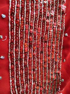 y2k Red heavy handwork Saree