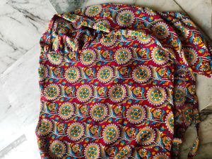 Bohemian Print Wrap Crop Top