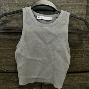 Zara Gray Cropped Tank