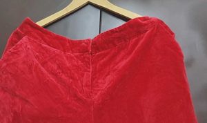Red Velvet Trouser Pant For 34 Waist